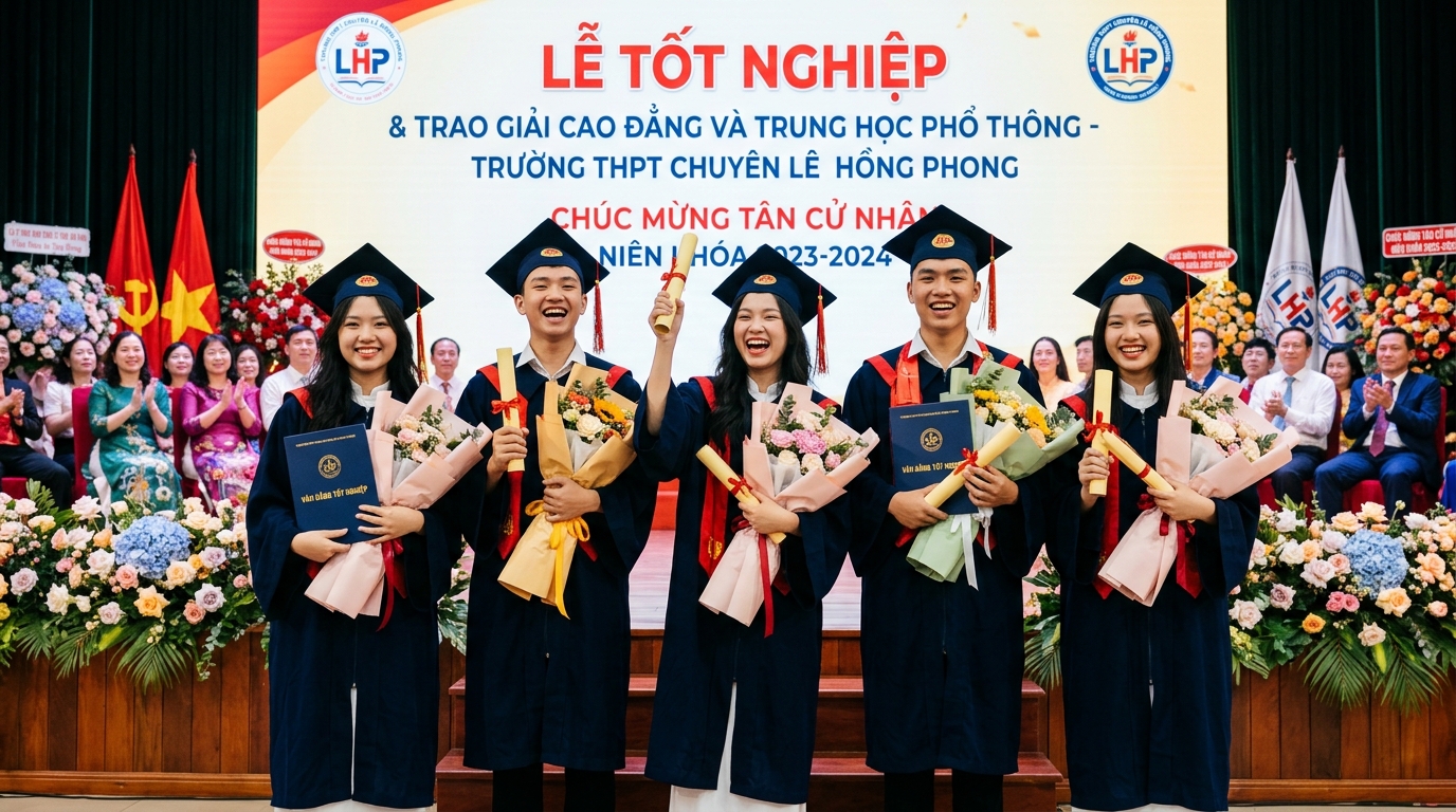 Học sinh trao bằng tốt nghiệp cuocthi.easupso.com